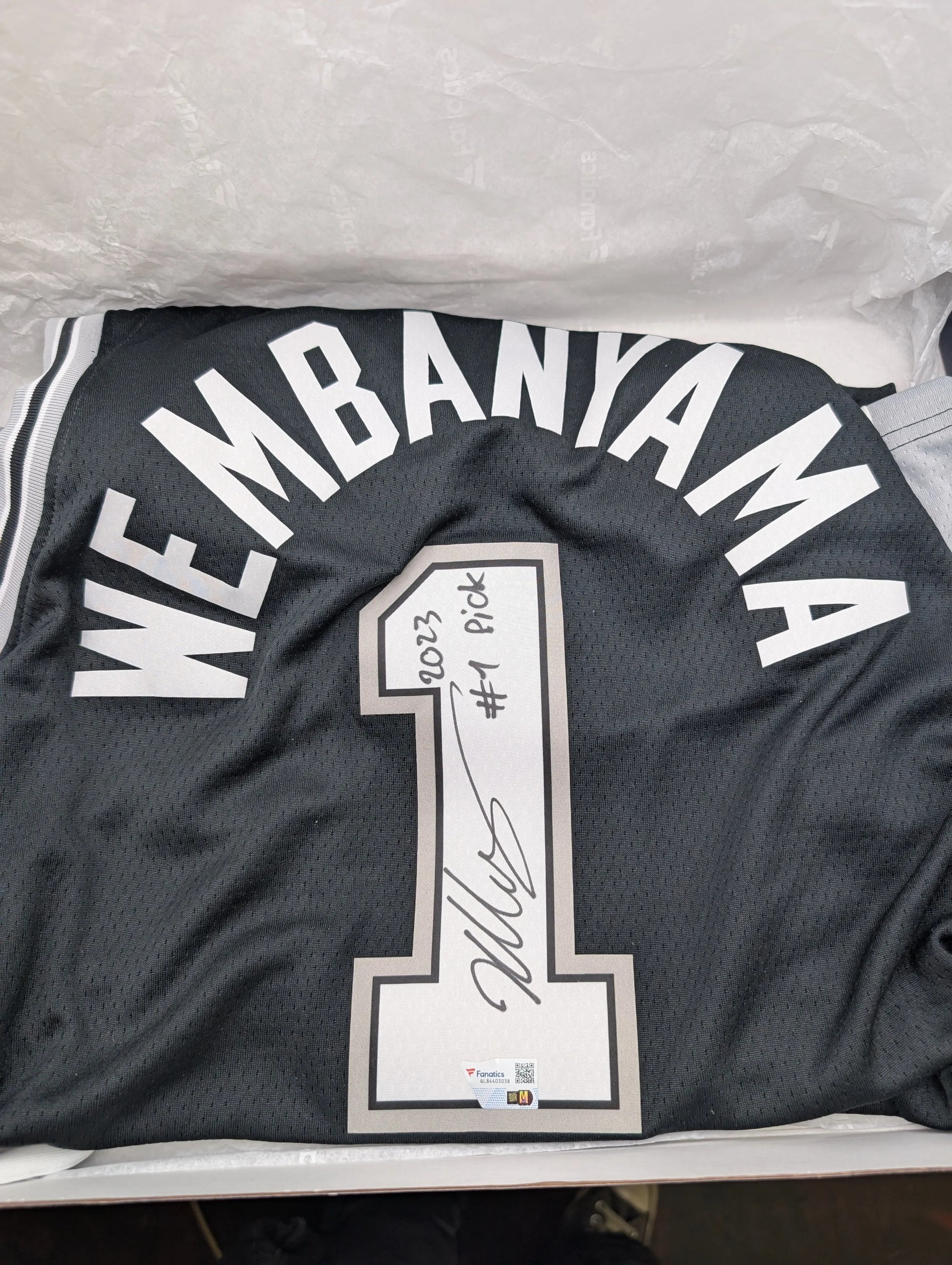 Victor Wembanyama Signed Nike Icon Jersey with 2023 #1 Pick Inscription Fanatics FRENLY BRICKS - Open 7 Days