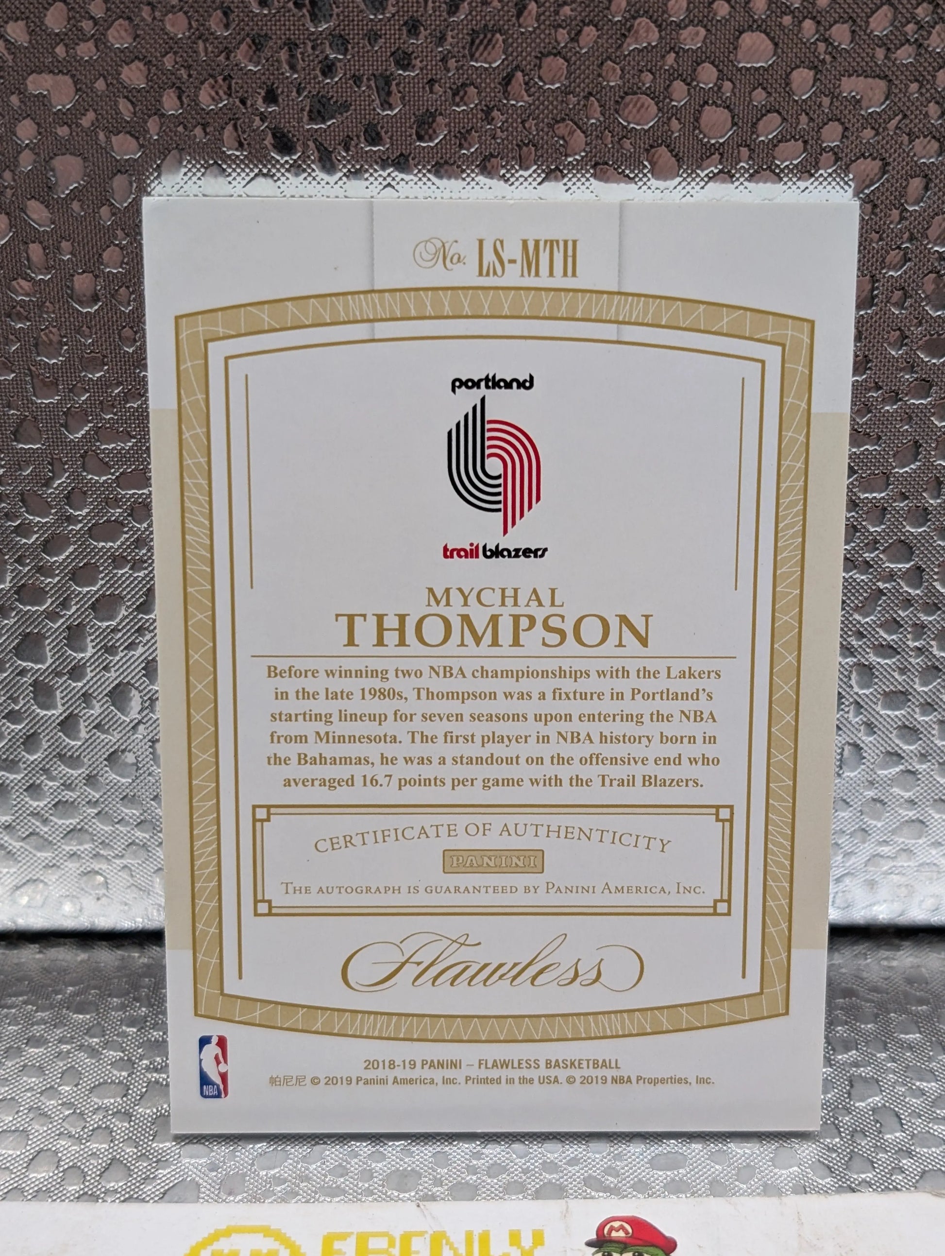 2018-19 Panini Flawless Mychal Thompson Auto /15 Legendary Scripts FRENLY BRICKS - Open 7 Days
