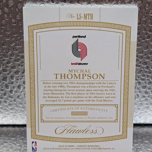 2018-19 Panini Flawless Mychal Thompson Auto /15 Legendary Scripts FRENLY BRICKS - Open 7 Days