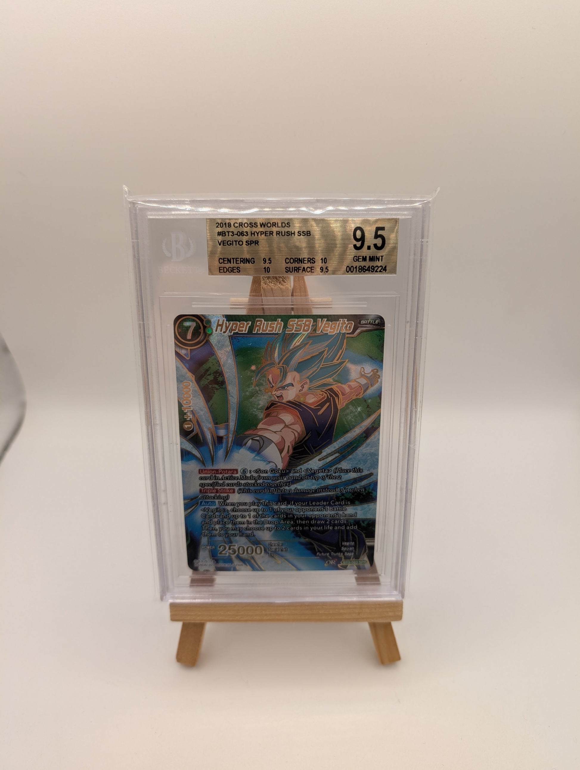 2018 Dragon Ball S Hyper Rush SSB Vegito S.3 Cross Worlds-SPR BT3-063 BGS 9.5 FRENLY BRICKS - Open 7 Days