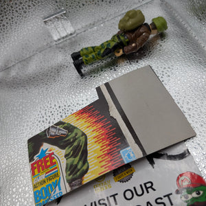 1986 G.I. Joe General Hawk with card FRENLY BRICKS - Open 7 Days