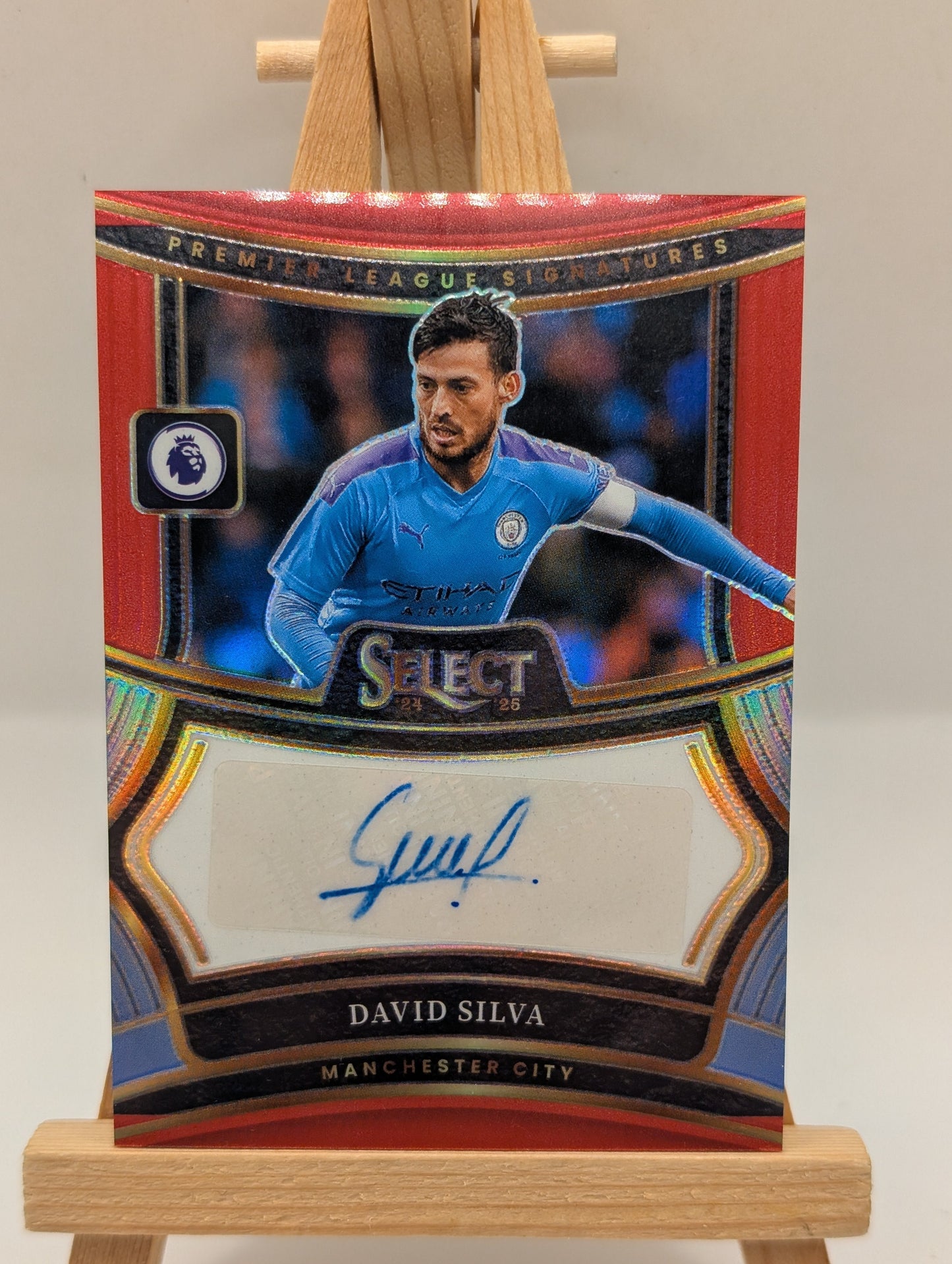 David Silva 2024-25 Panini Select Premier League Signatures Red Auto #S-DV -8u FRENLY BRICKS - Open 7 Days