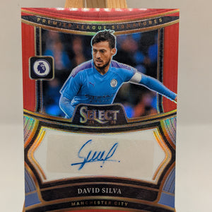David Silva 2024-25 Panini Select Premier League Signatures Red Auto #S-DV -8u FRENLY BRICKS - Open 7 Days