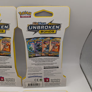 Art Set of 4 Blister Sealed Booster Packs: Pokemon SM unbroken Bonds Cards ENG FRENLY BRICKS - Open 7 Days