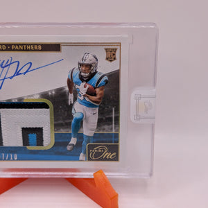 2021 Panini One - Rookie Patch Auto (On Card) Chuba Hubbard Gold /10 Rookie FRENLY BRICKS - Open 7 Days