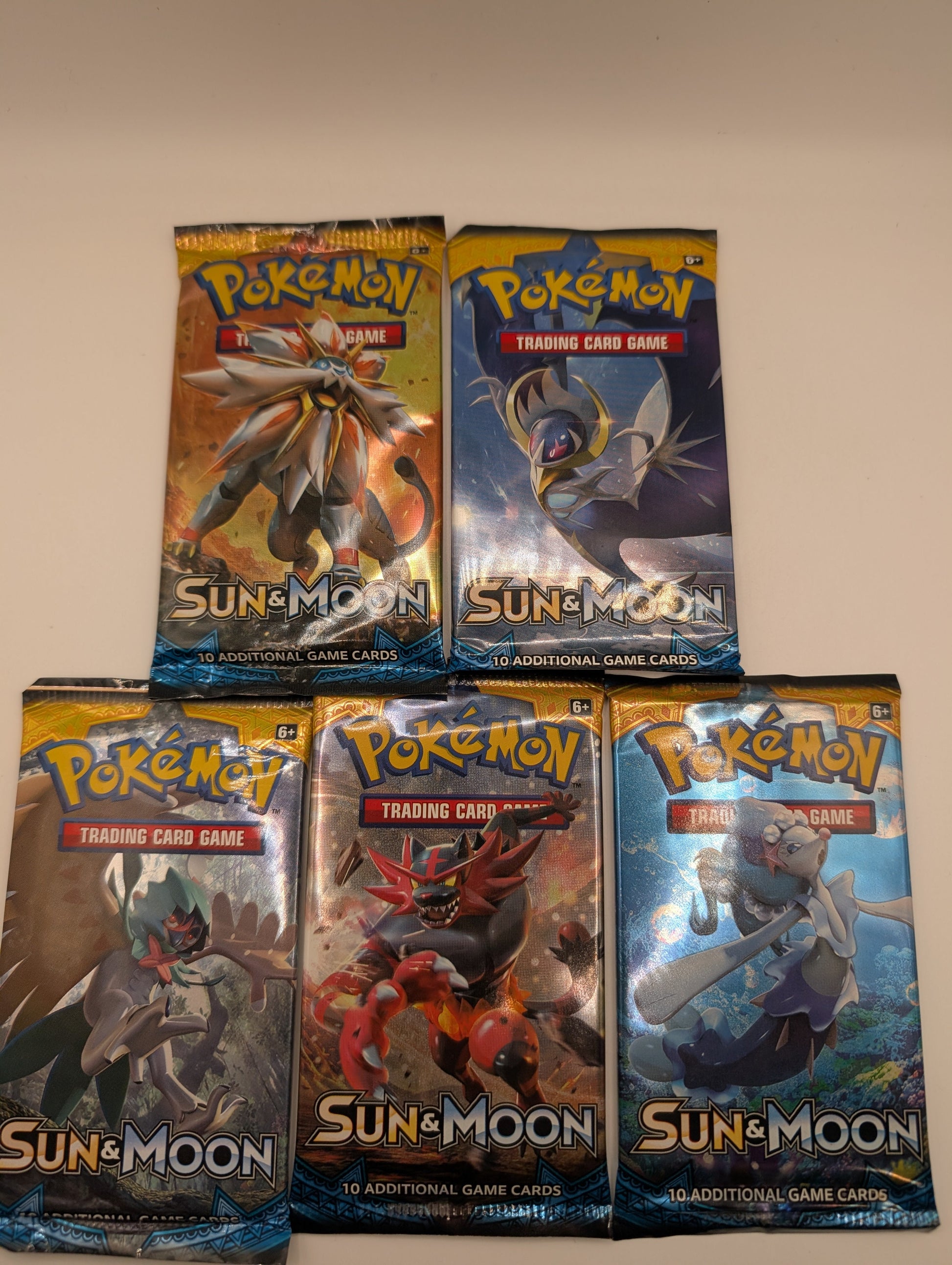 Art Set Of 5 Pokémon TCG: Sun and Moon Base Set Booster Packs Factory Sealed FRENLY BRICKS - Open 7 Days