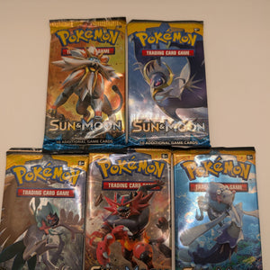 Art Set Of 5 Pokémon TCG: Sun and Moon Base Set Booster Packs Factory Sealed FRENLY BRICKS - Open 7 Days