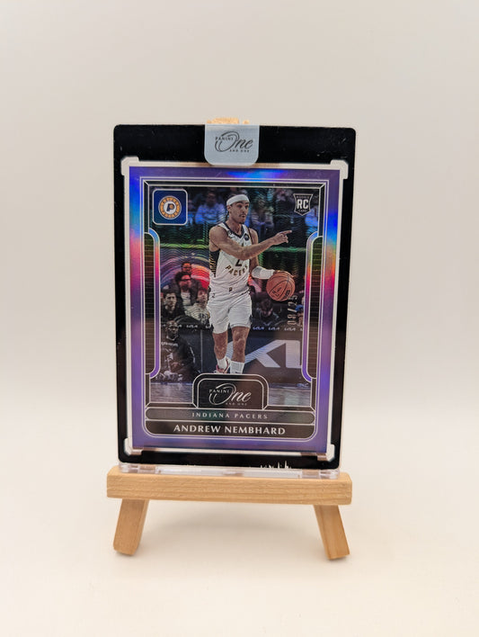 Andrew Nembhard 2022-23 Panini One And One /25 Purple RC Pacers #134 FRENLY BRICKS - Open 7 Days