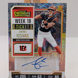 2023 Panini Contenders - Rookie Ticket Andrei Iosivas #217 (AU, RC) /18 FRENLY BRICKS - Open 7 Days