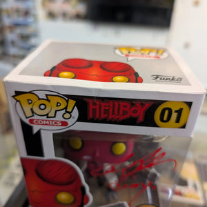 Funko POP! Comics - Hellboy Vinyl Figure - HELLBOY (Horns) #01 *Chase* signed no coa FRENLY BRICKS - Open 7 Days