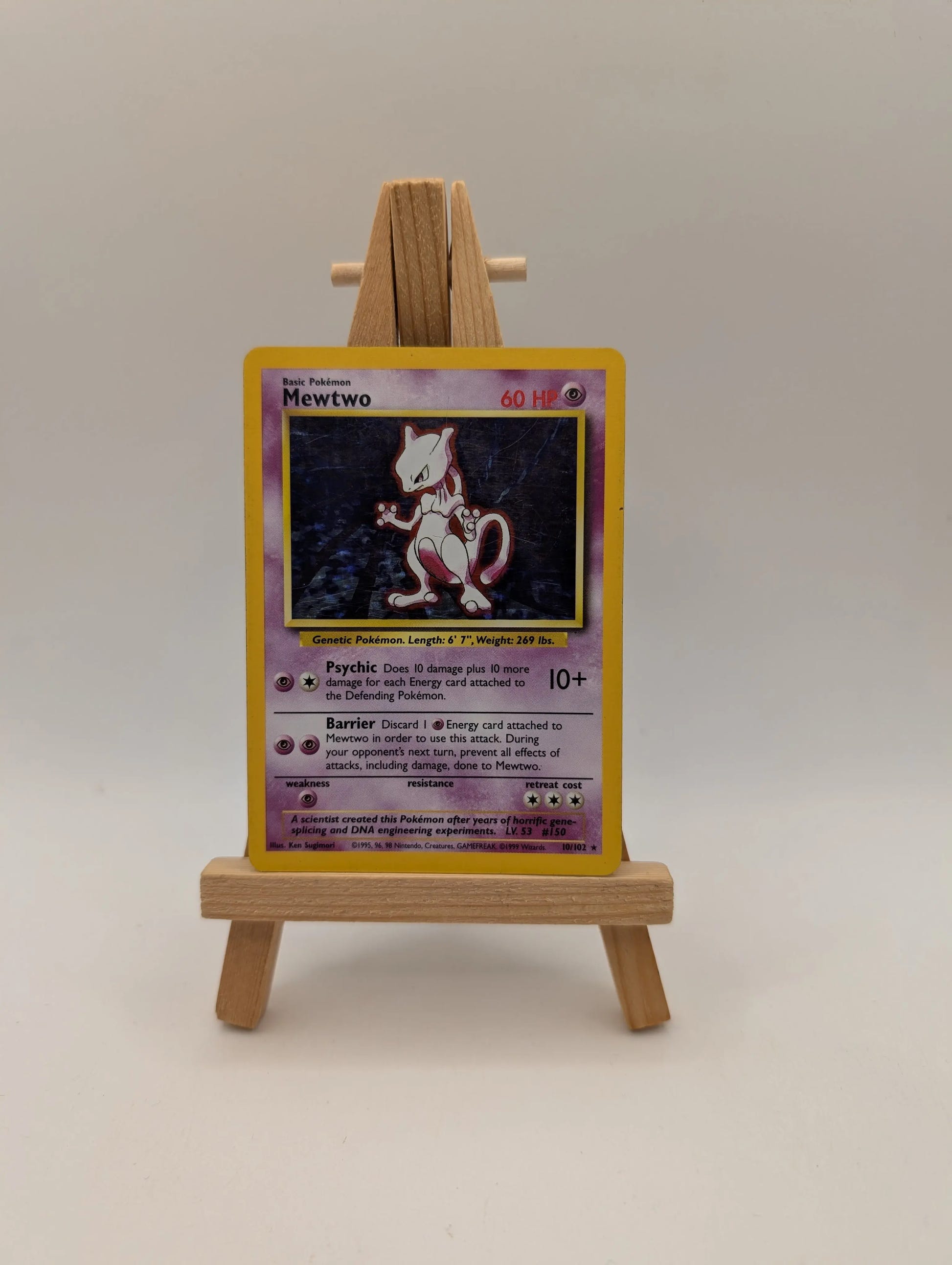 Mewtwo - 10/102 - Holo Rare - Base Set - Pokemon Card - MP FRENLY BRICKS - Open 7 Days image 1