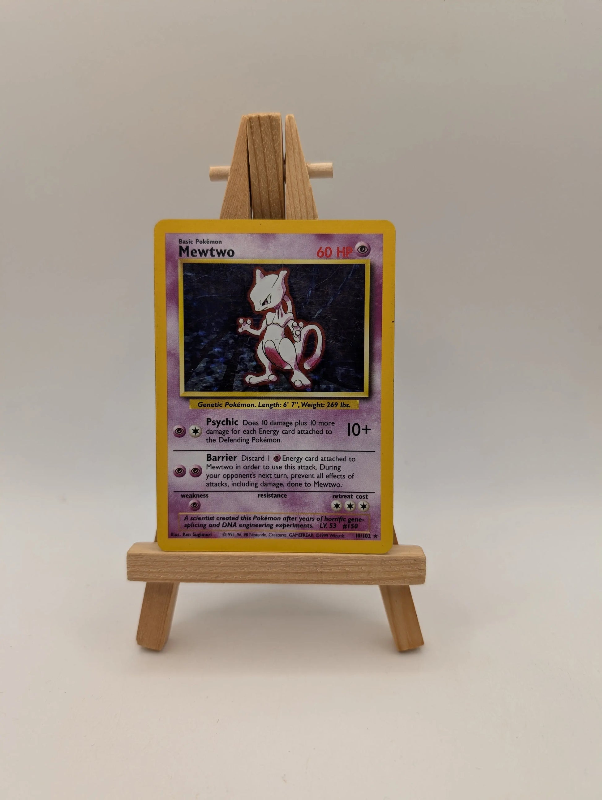 Mewtwo - 10/102 - Holo Rare - Base Set - Pokemon Card - MP FRENLY BRICKS - Open 7 Days