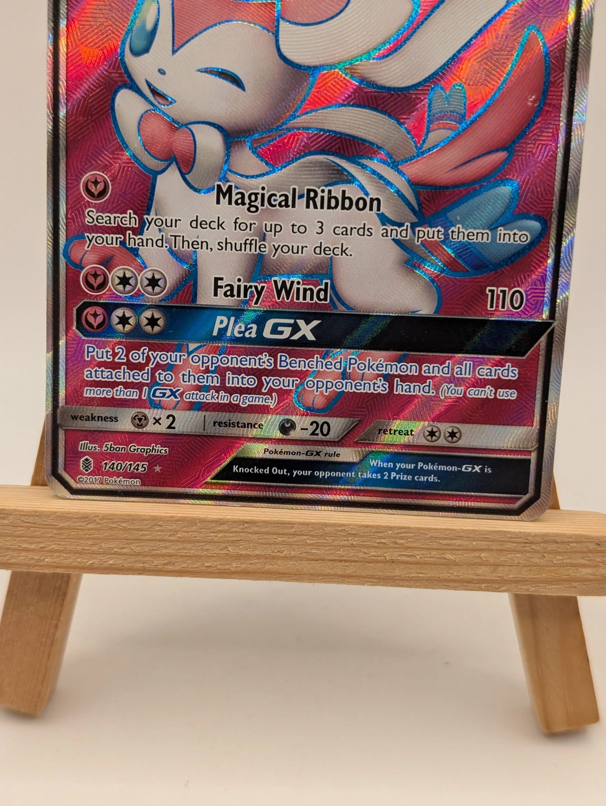 TCG Pokemon English Sylveon GX (Full Art) 140/145 Sm-Guardians Rising Holo FRENLY BRICKS - Open 7 Days image 3