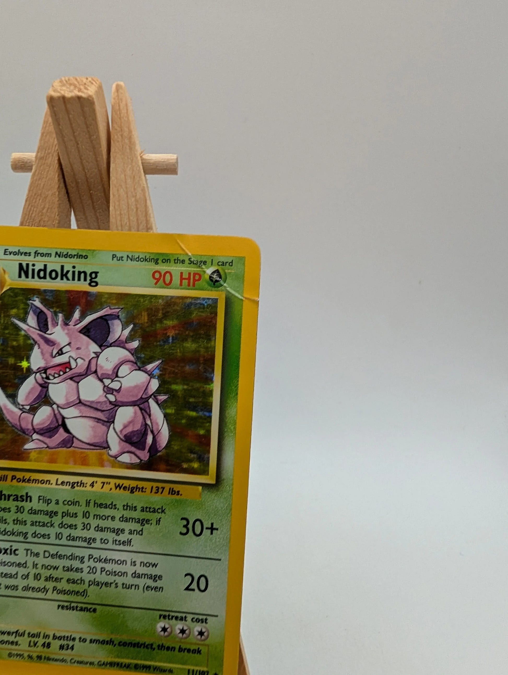 Nidoking 11/102 Holo Rare Base Set Unlimited - Pokemon Card WOTC HP FRENLY BRICKS - Open 7 Days image 2