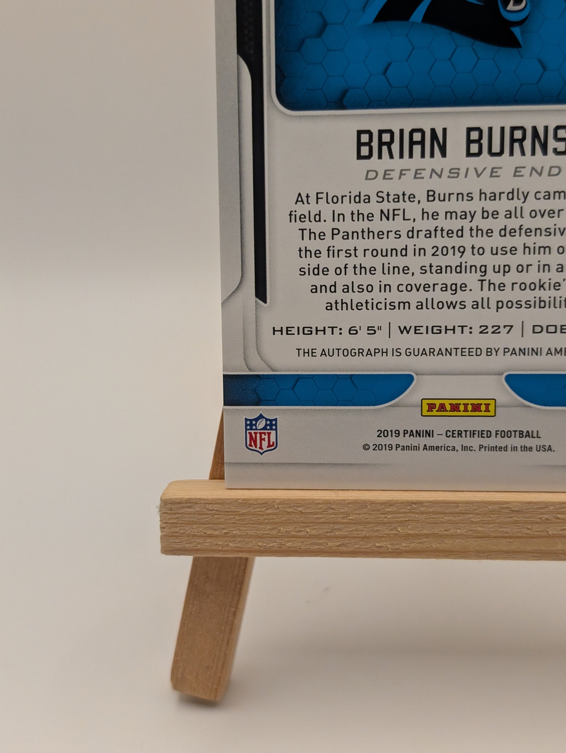 2019 Panini Certified Brian Burns Auto #/25 Rookie Autograph RC #139 Red FRENLY BRICKS - Open 7 Days