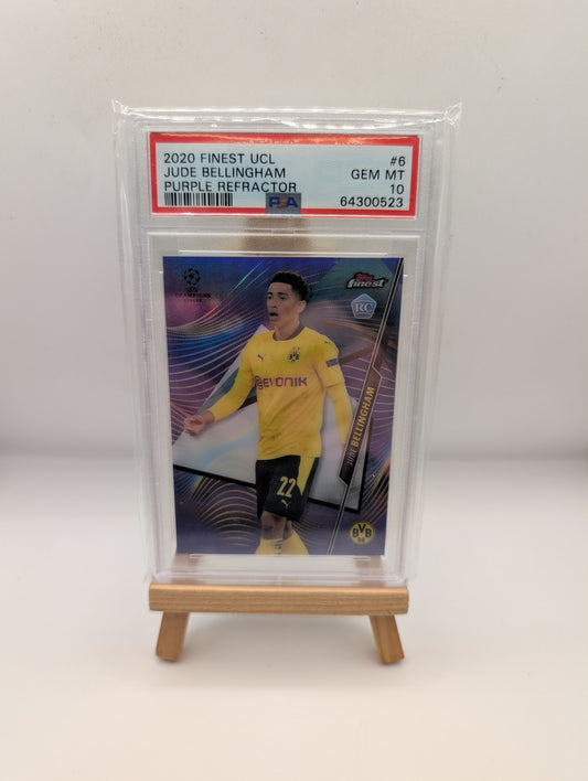 Jude Bellingham 2020 Topps Finest Rookie Card *PURPLE REFRACTOR* /250 PSA 10 FRENLY BRICKS - Open 7 Days