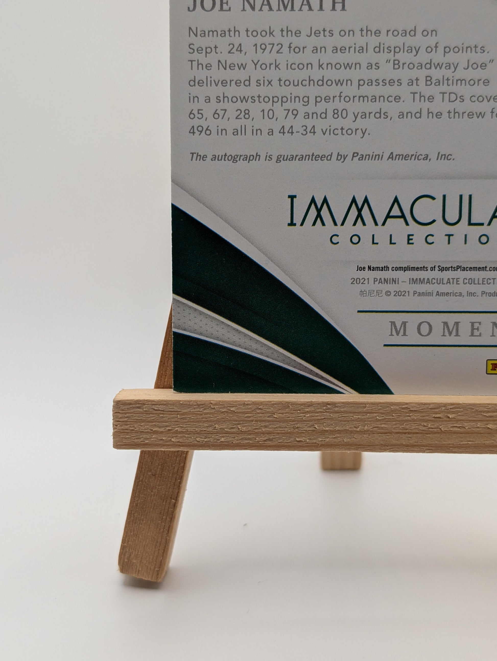 2023 Immaculate Joe Namath “Broadway Joe” Moments Auto #MA-JN - /10 FRENLY BRICKS - Open 7 Days