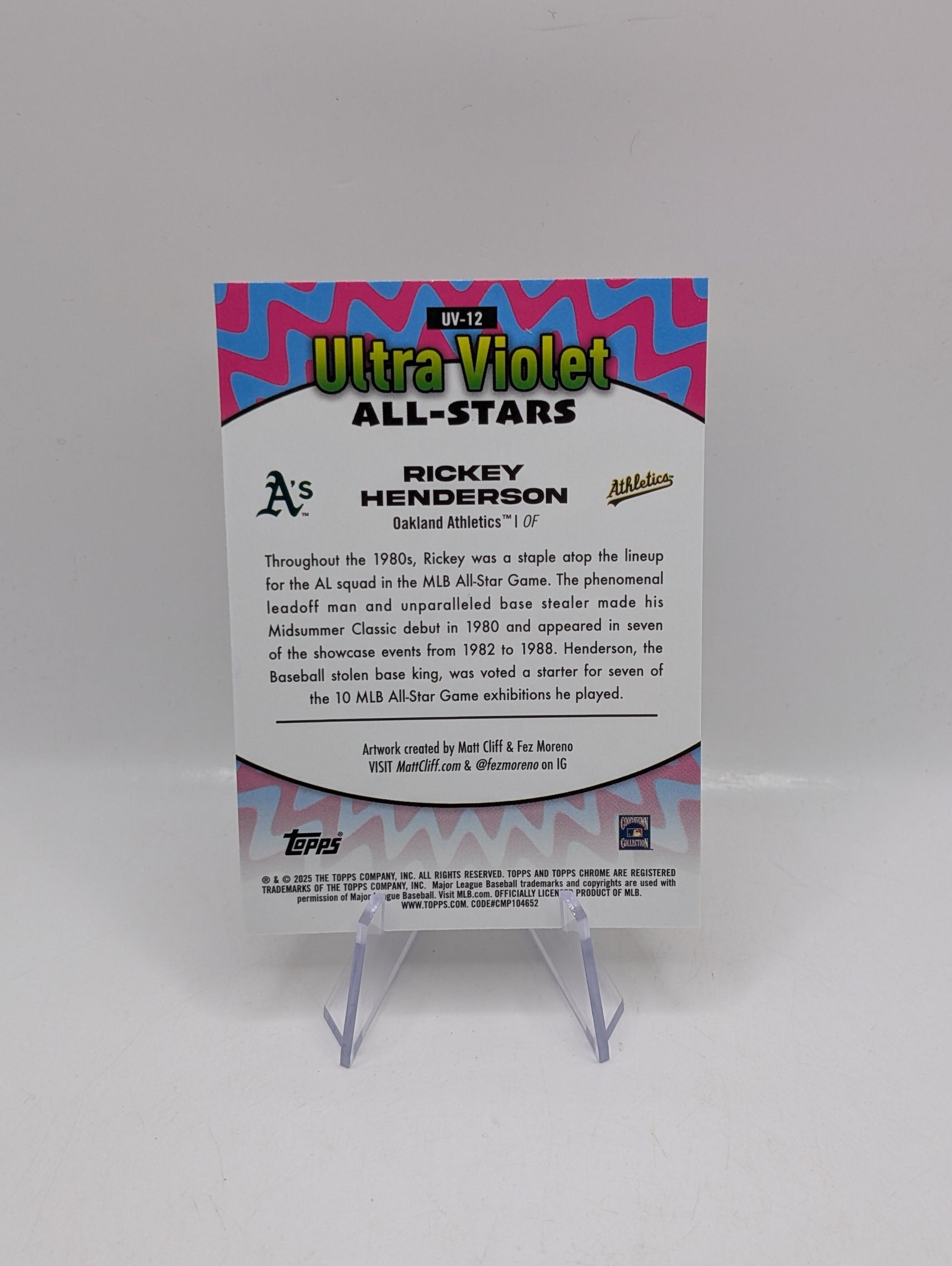 2025 Topps Chrome - Rickey Henderson (#UV-12) Ultraviolet All-Stars FRENLY BRICKS - Open 7 Days