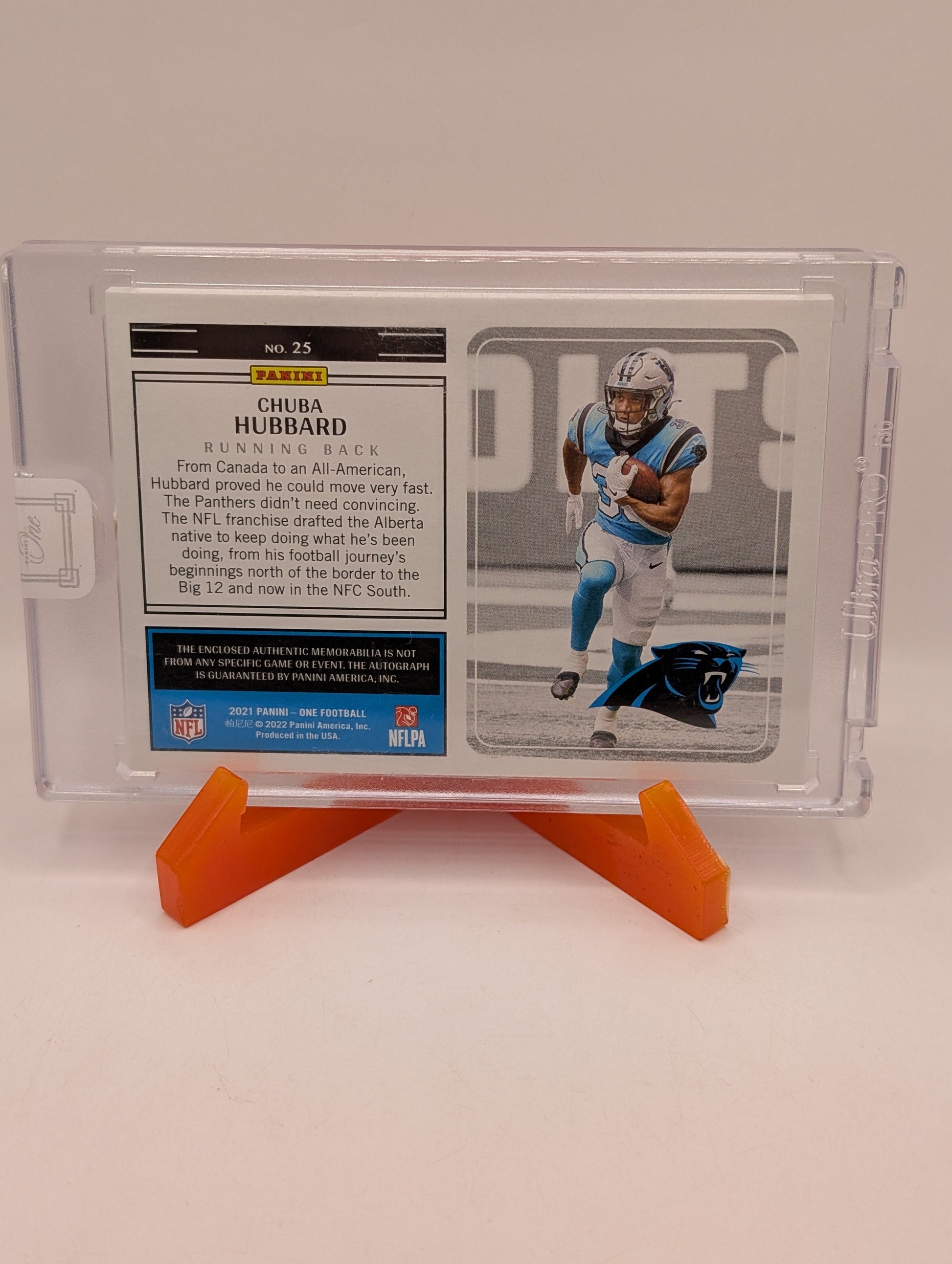 2021 Panini One - Rookie Patch Auto (On Card) Chuba Hubbard Gold /10 Rookie FRENLY BRICKS - Open 7 Days