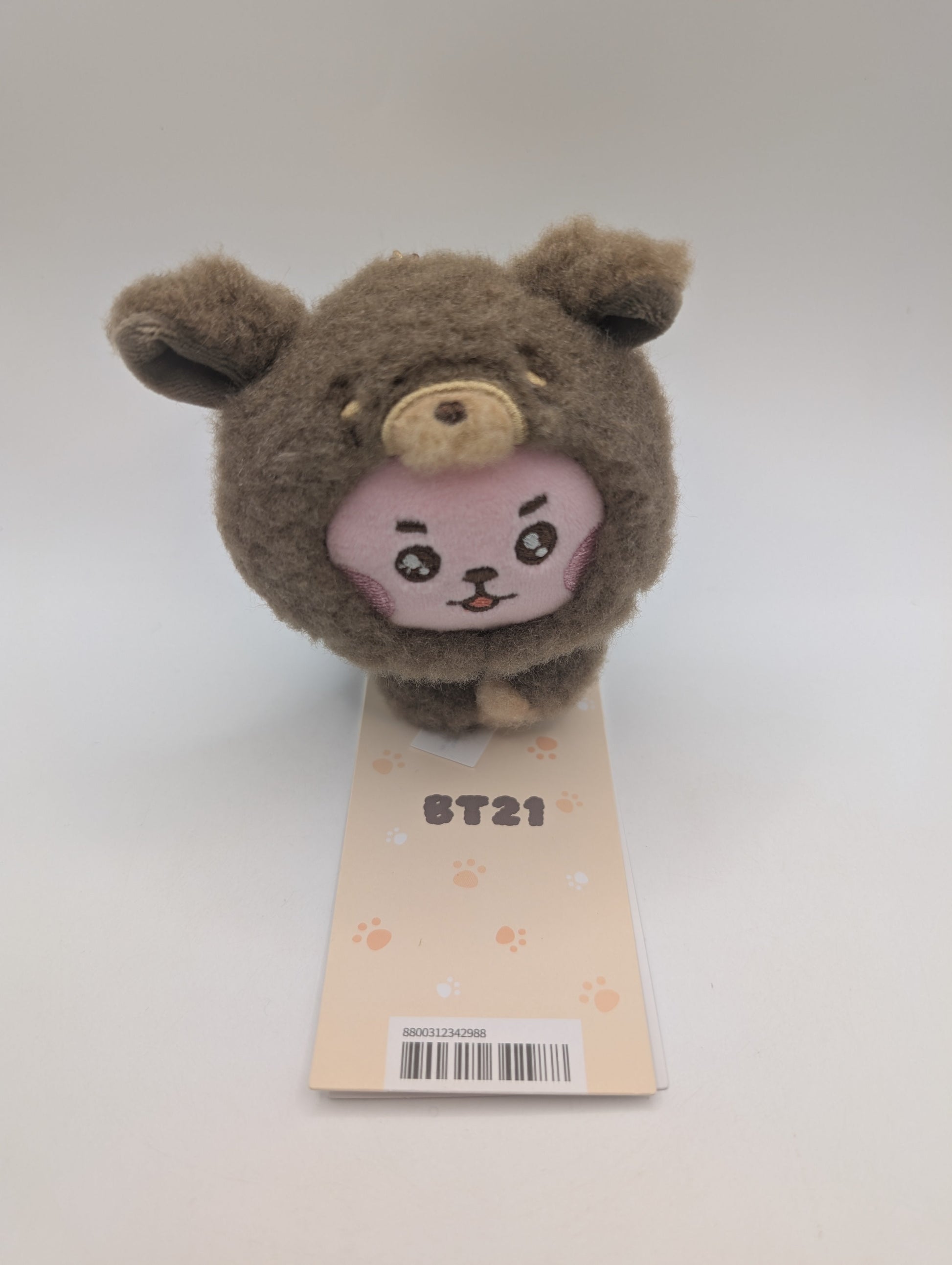 BT21 Baby Cooky More Fluffy Bear Costume Plush Keychain - Official LINE Friends FRENLY BRICKS - Open 7 Days