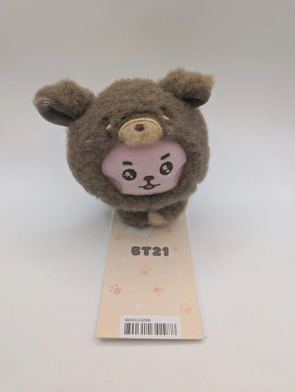 BT21 Baby Cooky More Fluffy Bear Costume Plush Keychain - Official LINE Friends FRENLY BRICKS - Open 7 Days