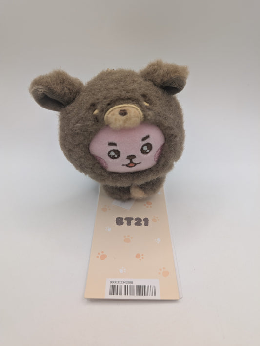 BT21 Baby Cooky More Fluffy Bear Costume Plush Keychain - Official LINE Friends FRENLY BRICKS - Open 7 Days