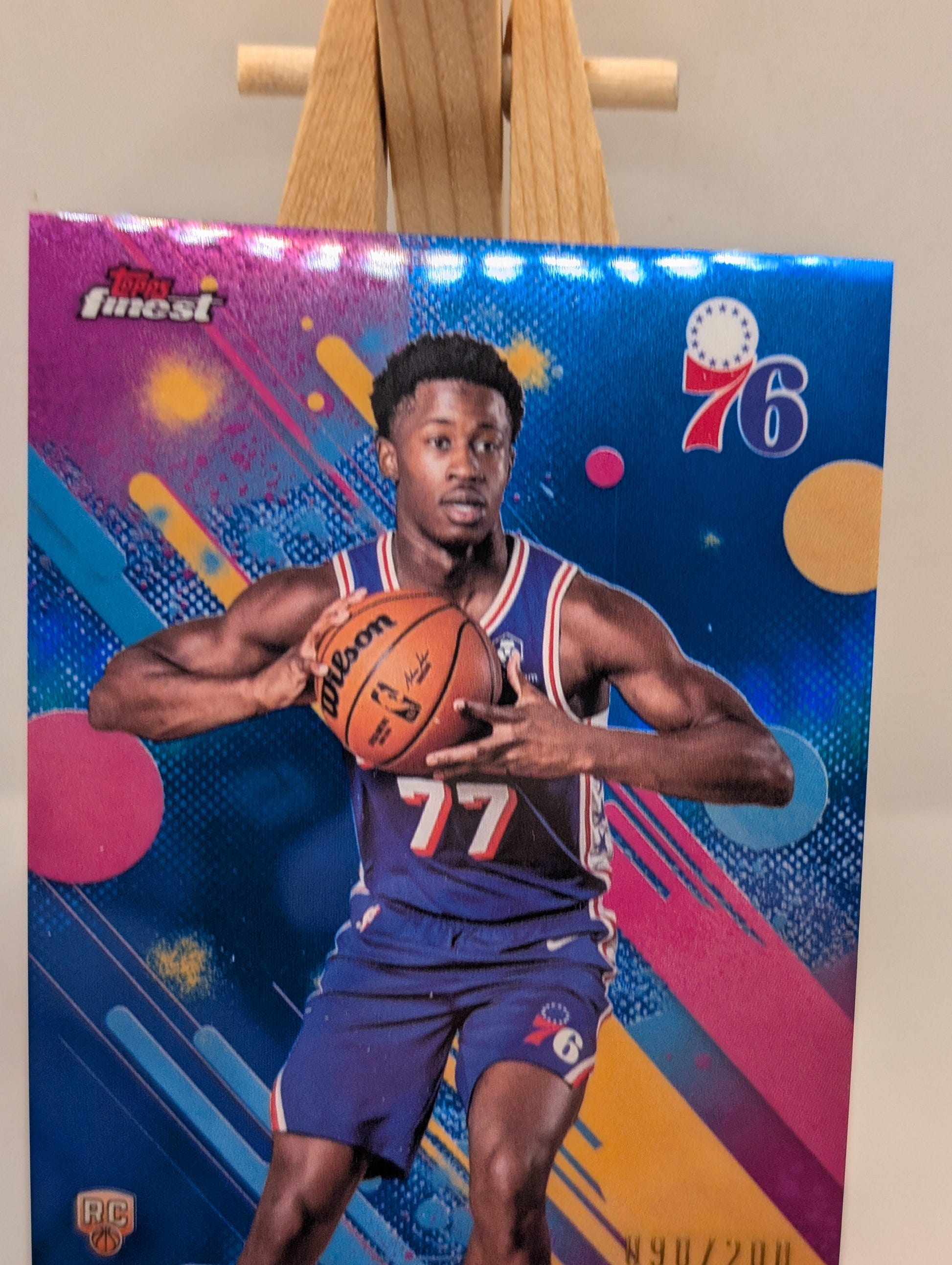 2025-26 Topps Finest - Common VJ Edgecombe #3 Blue Refractor /200 (RC)! FRENLY BRICKS - Open 7 Days image 3