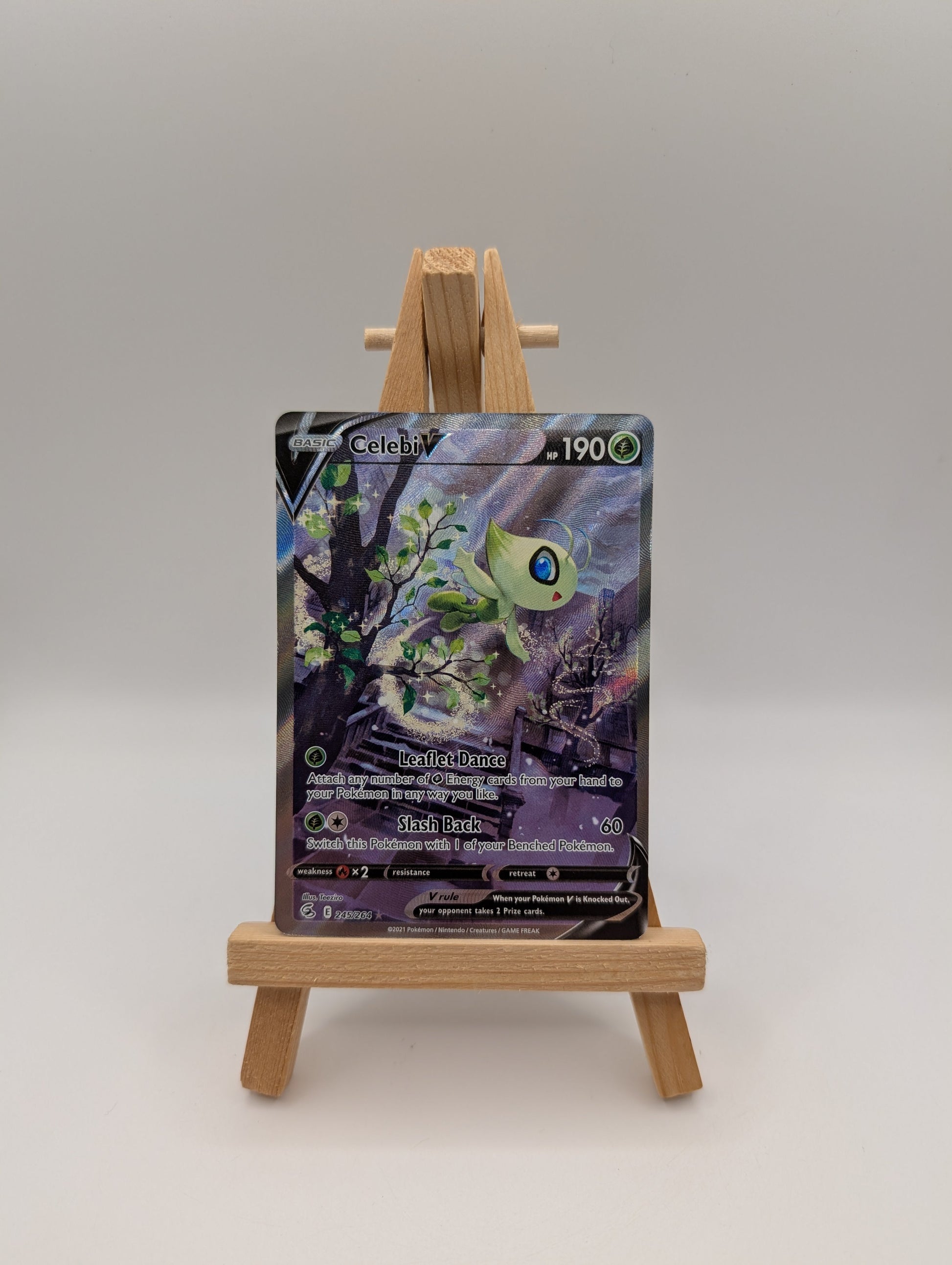 Pokémon TCG Celebi V Fusion Strike 245/264 Holo Full Art FRENLY BRICKS - Open 7 Days