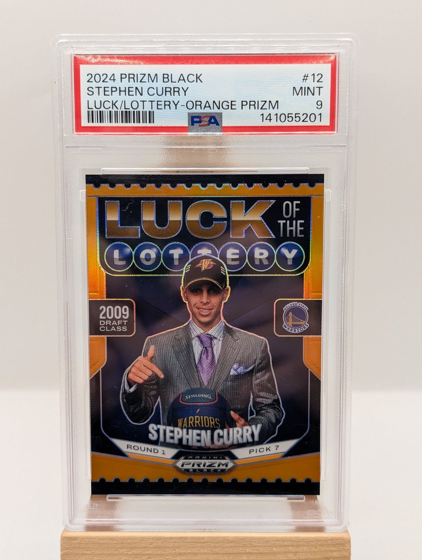 2024-25 Panini Prizm Black Stephen Curry Luck Of The Lottery Orange /49 BGS PSA 9 FRENLY BRICKS - Open 7 Days