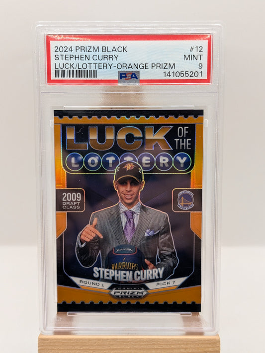 2024-25 Panini Prizm Black Stephen Curry Luck Of The Lottery Orange /49 BGS PSA 9 FRENLY BRICKS - Open 7 Days