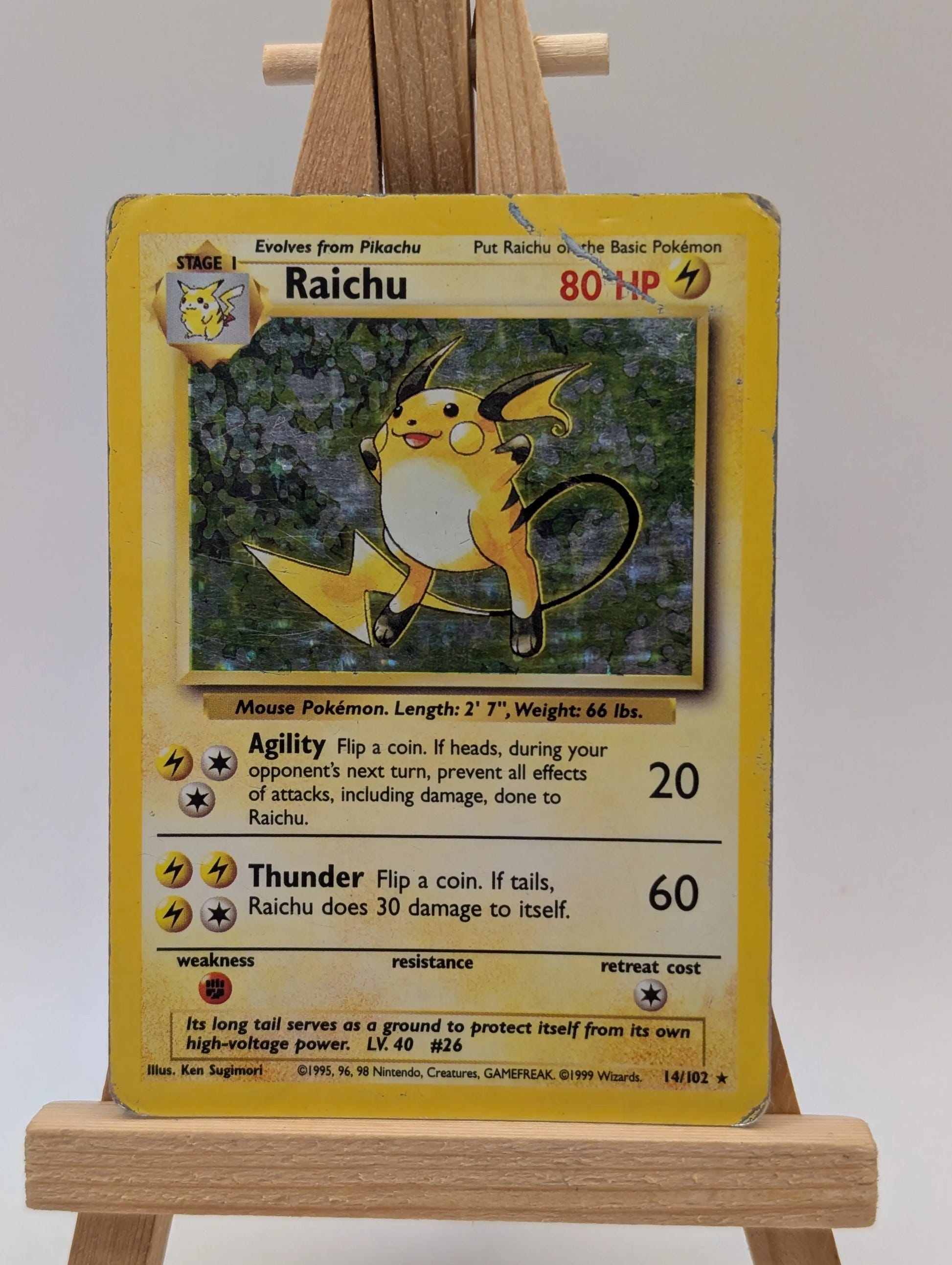 Raichu 14/102 Holo Rare Base Set - Pokemon Card WOTC HP FRENLY BRICKS - Open 7 Days image 2