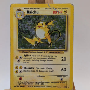 Raichu 14/102 Holo Rare Base Set - Pokemon Card WOTC HP FRENLY BRICKS - Open 7 Days