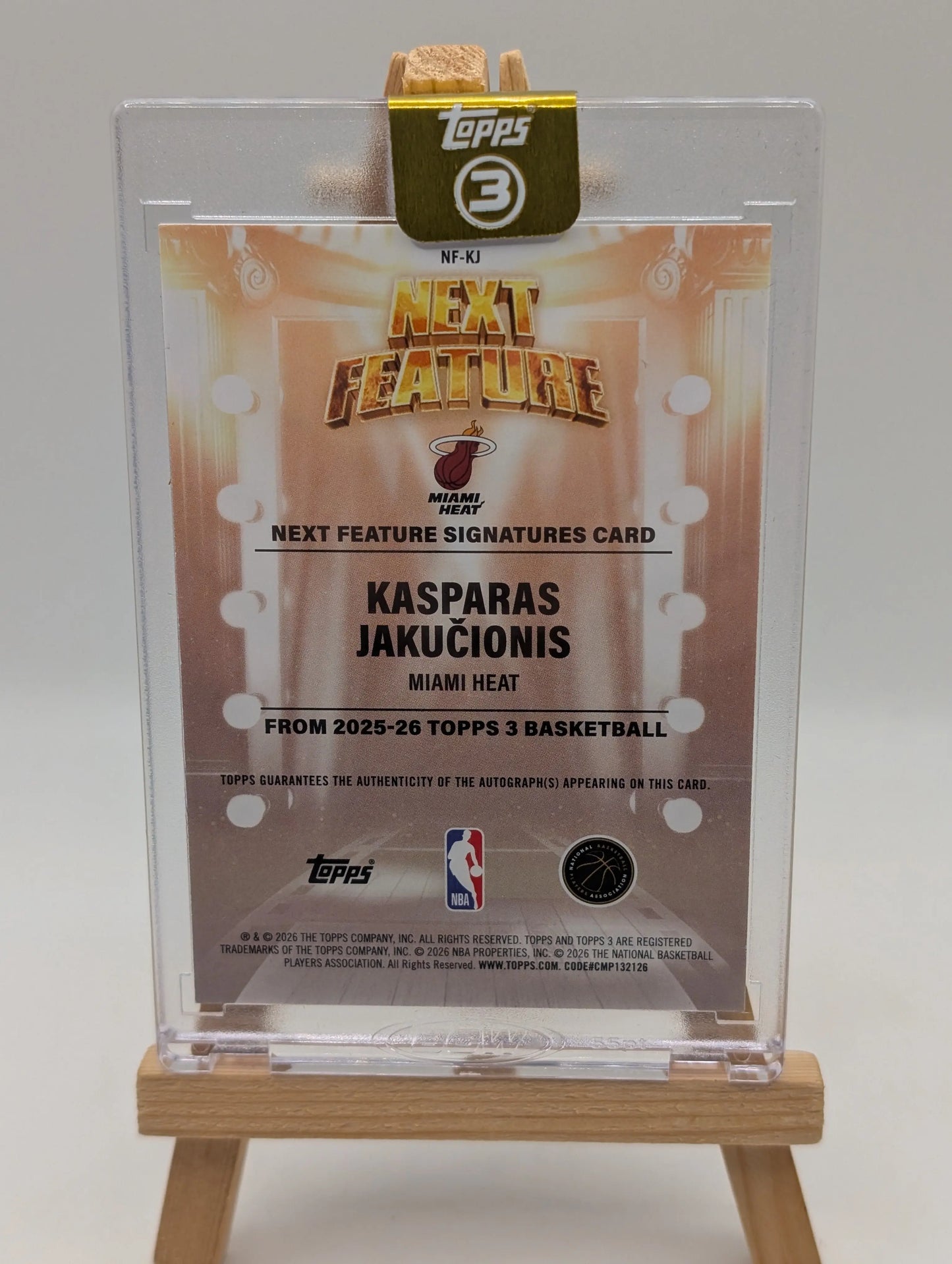 Kasparas Jakucionis 2025-26 Topps Three 3 Next Feature Auto RC /49 FRENLY BRICKS - Open 7 Days