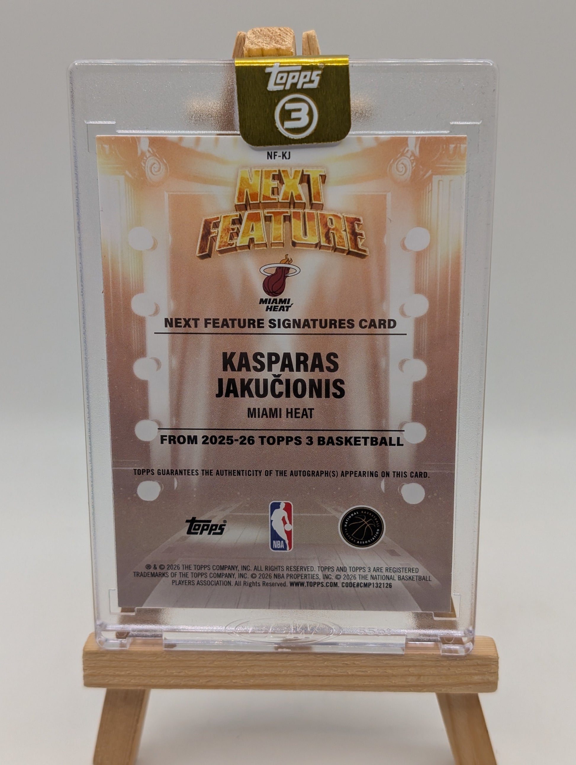 Kasparas Jakucionis 2025-26 Topps Three 3 Next Feature Auto RC /49 FRENLY BRICKS - Open 7 Days
