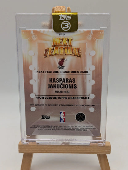 Kasparas Jakucionis 2025-26 Topps Three 3 Next Feature Auto RC /49 FRENLY BRICKS - Open 7 Days