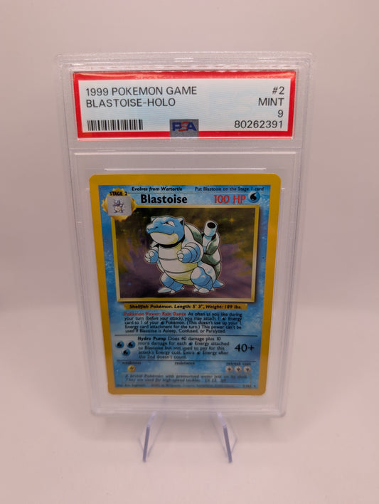 Blastoise Base Set Pokemon 1999 Unlimited Holo 2/102 PSA 9 FRENLY BRICKS - Open 7 Days