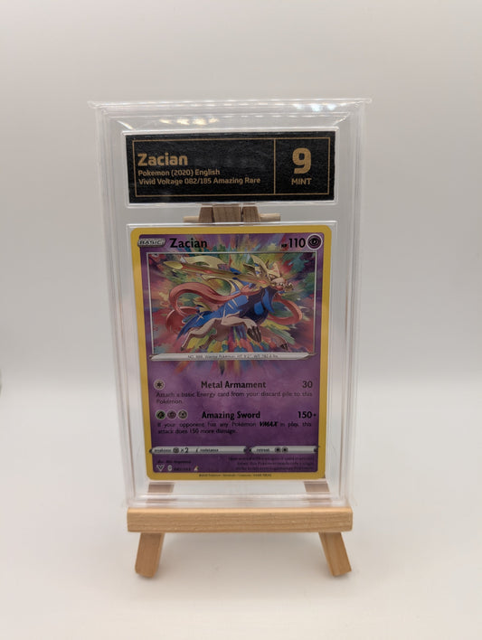 Pokemon Zacian 082/185 Vivid Voltage Amazing Rare Graded 9 FRENLY BRICKS - Open 7 Days