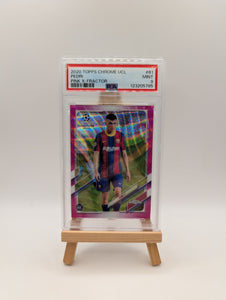 2020 Topps Chrom UCL Pedri Pink Wave Refractor #61 PSA 9 Mint RC