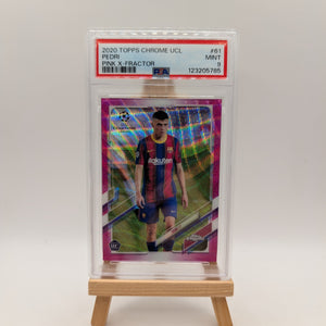 2020 Topps Chrom UCL Pedri Pink Wave Refractor #61 PSA 9 Mint RC FRENLY BRICKS - Open 7 Days