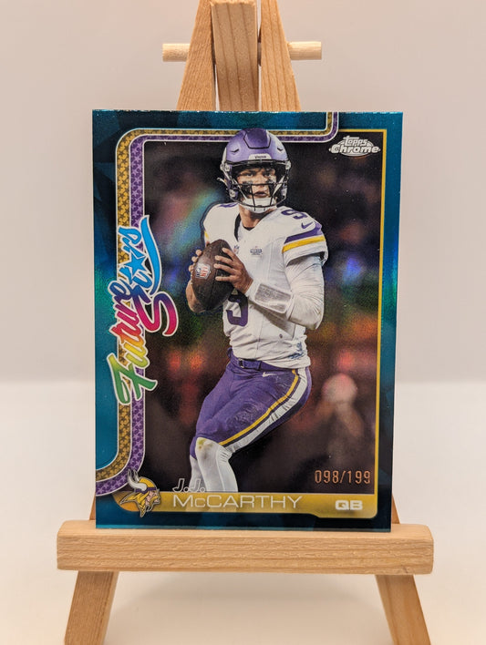 2025 Topps Chrome Football JJ J.J. McCarthy FS-18 Future Stars Refractor /199 FRENLY BRICKS - Open 7 Days
