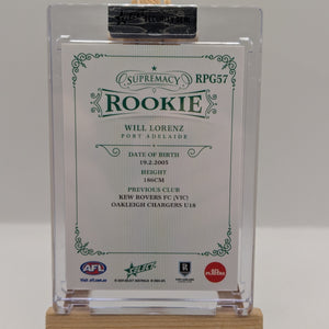 2024 AFL Select Green Supremacy Rookie RPG57 Will Lorenz LOW /25 Port Adelaide FRENLY BRICKS - Open 7 Days