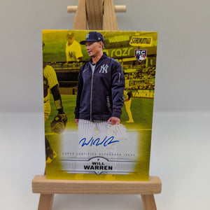 2025 Topps Stadium Club WILL WARREN RC Auto Yellow Yankees On Card FRENLY BRICKS - Open 7 Days