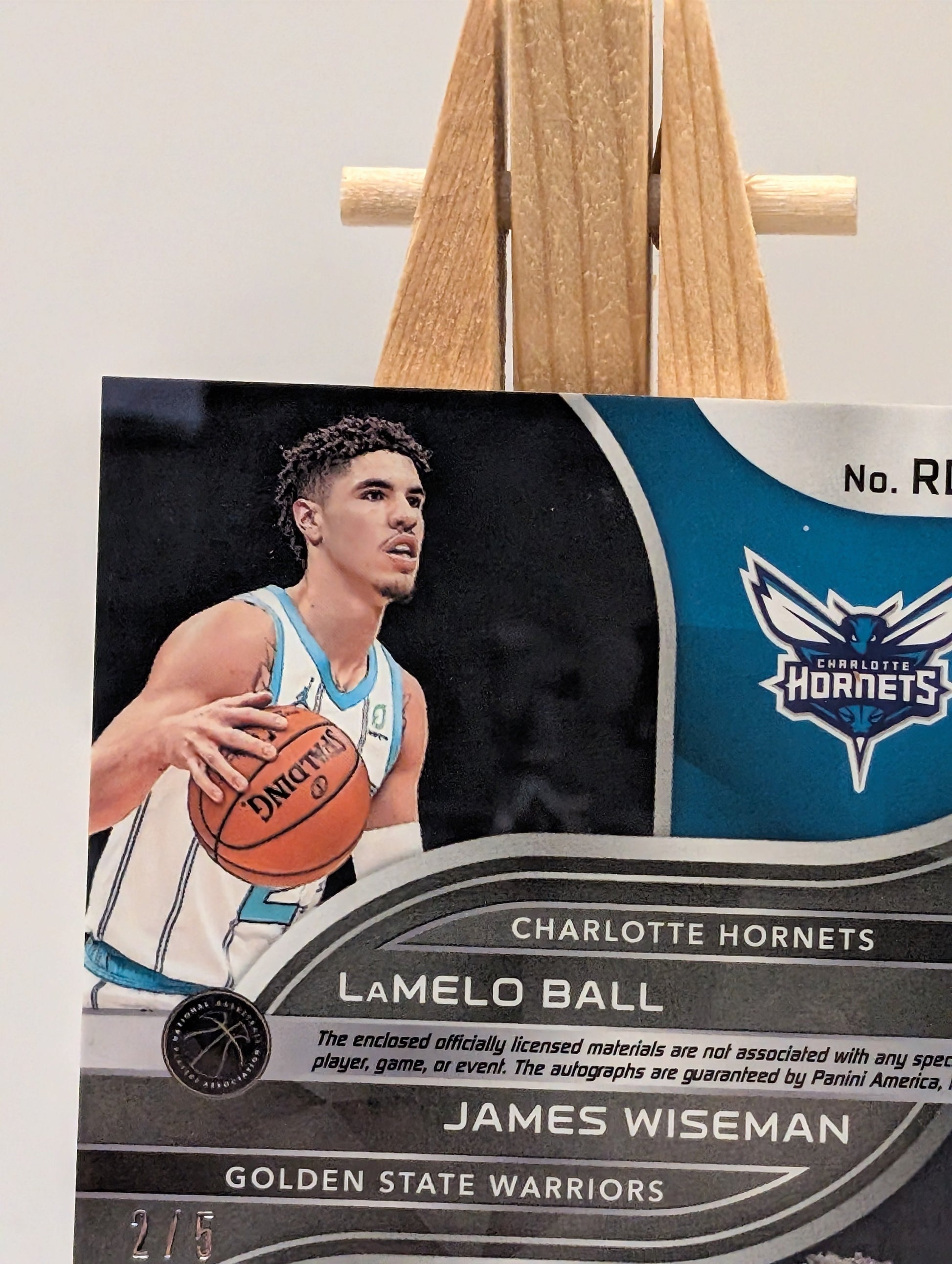 2020-21 Panini Spectra Rookie Dual Patch Auto LaMELO BALL JAMES WISEMAN /5 RC FRENLY BRICKS - Open 7 Days