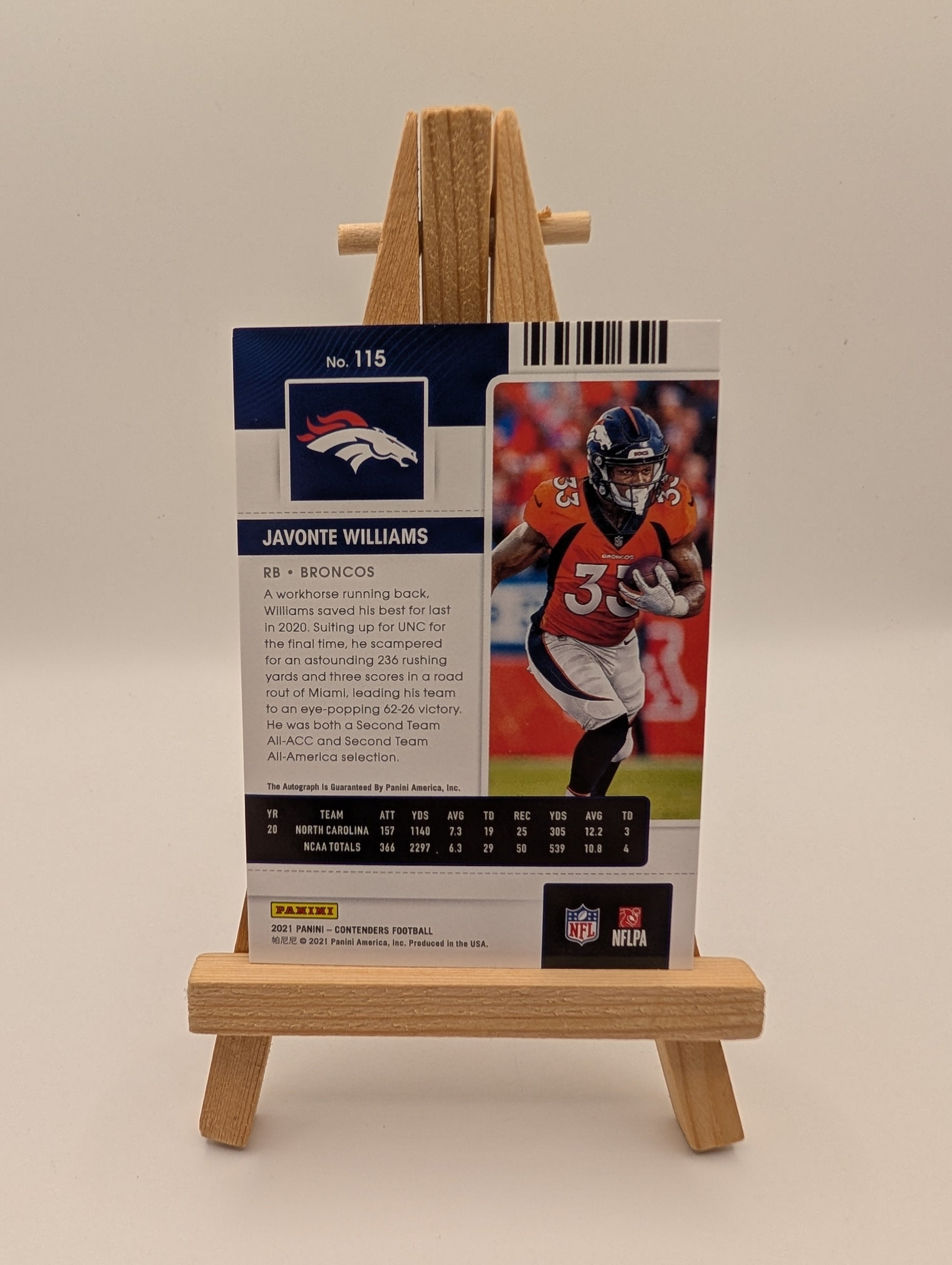 2021 Panini Contenders Rookie Playoff Ticket On Card Auto Javonte Williams /99 FRENLY BRICKS - Open 7 Days