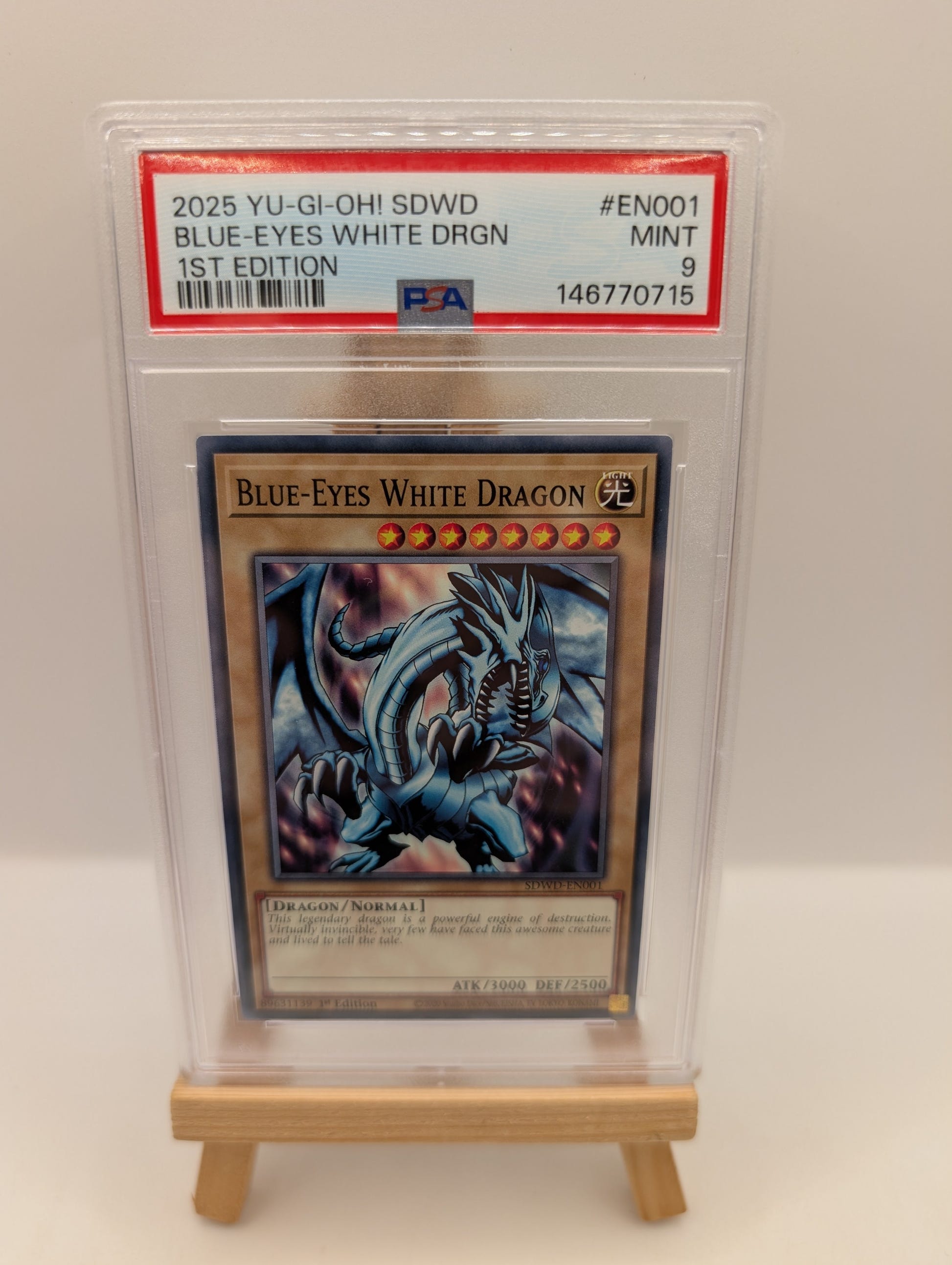 BLUE-EYES WHITE DRAGON #EN001 SDWD PSA 9 pop1 FRENLY BRICKS - Open 7 Days image 2