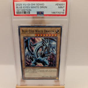 BLUE-EYES WHITE DRAGON #EN001 SDWD PSA 9 pop1 FRENLY BRICKS - Open 7 Days