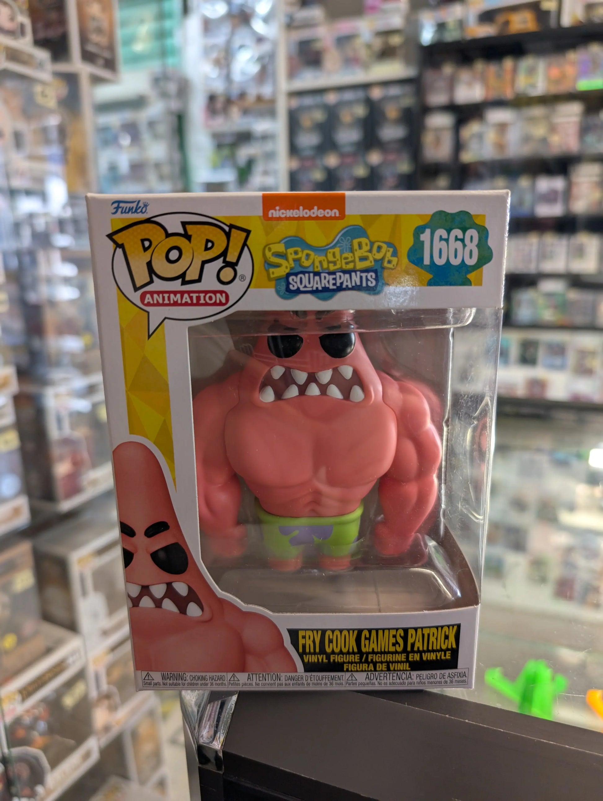 Funko POP! Animation: Spongebob Squarepants - Fry Cook Games Patrick #1668 FRENLY BRICKS - Open 7 Days