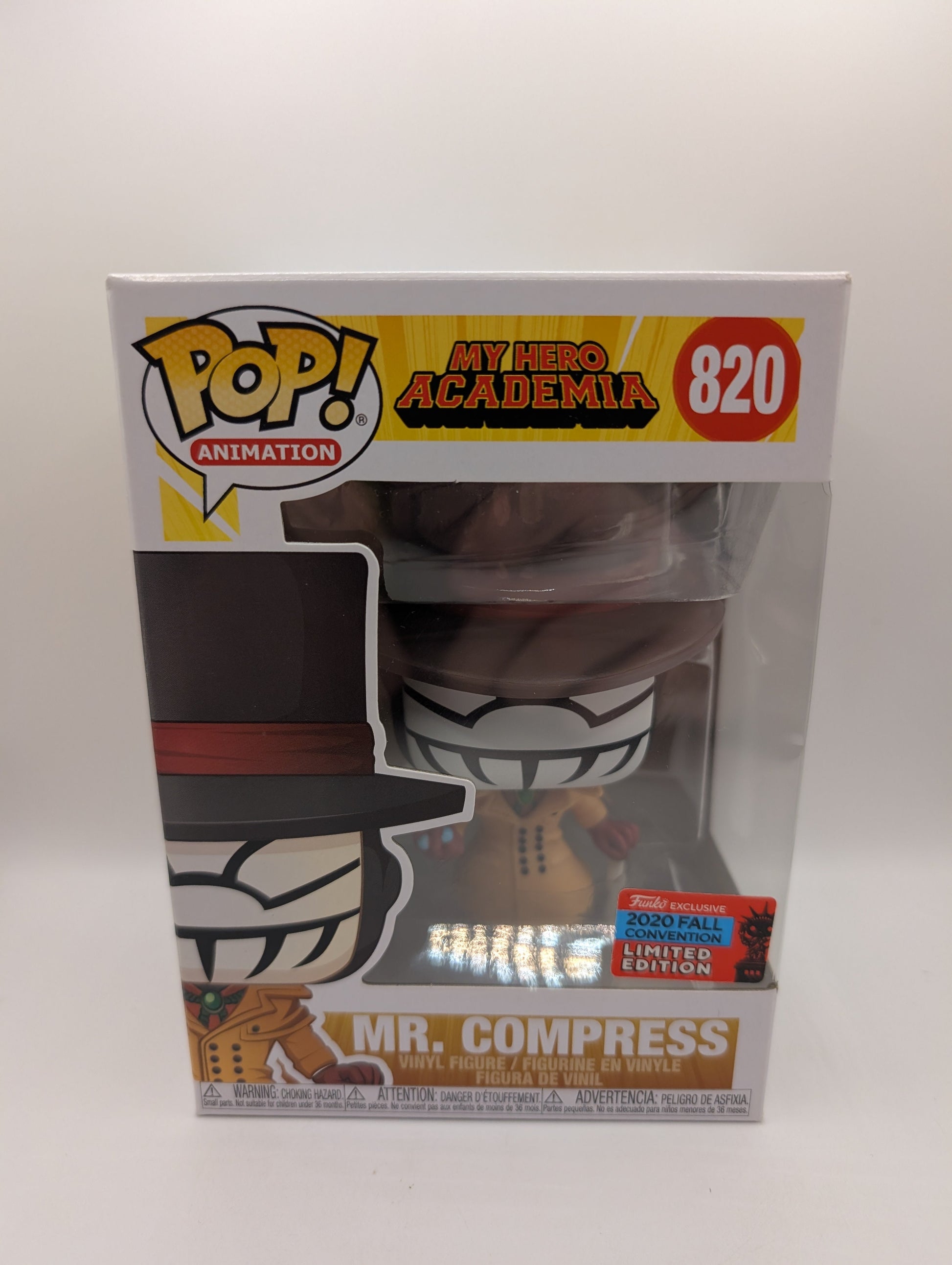 Funko Pop  # 820 Mr Compress  My Hero Academia   Limited Edition FRENLY BRICKS - Open 7 Days