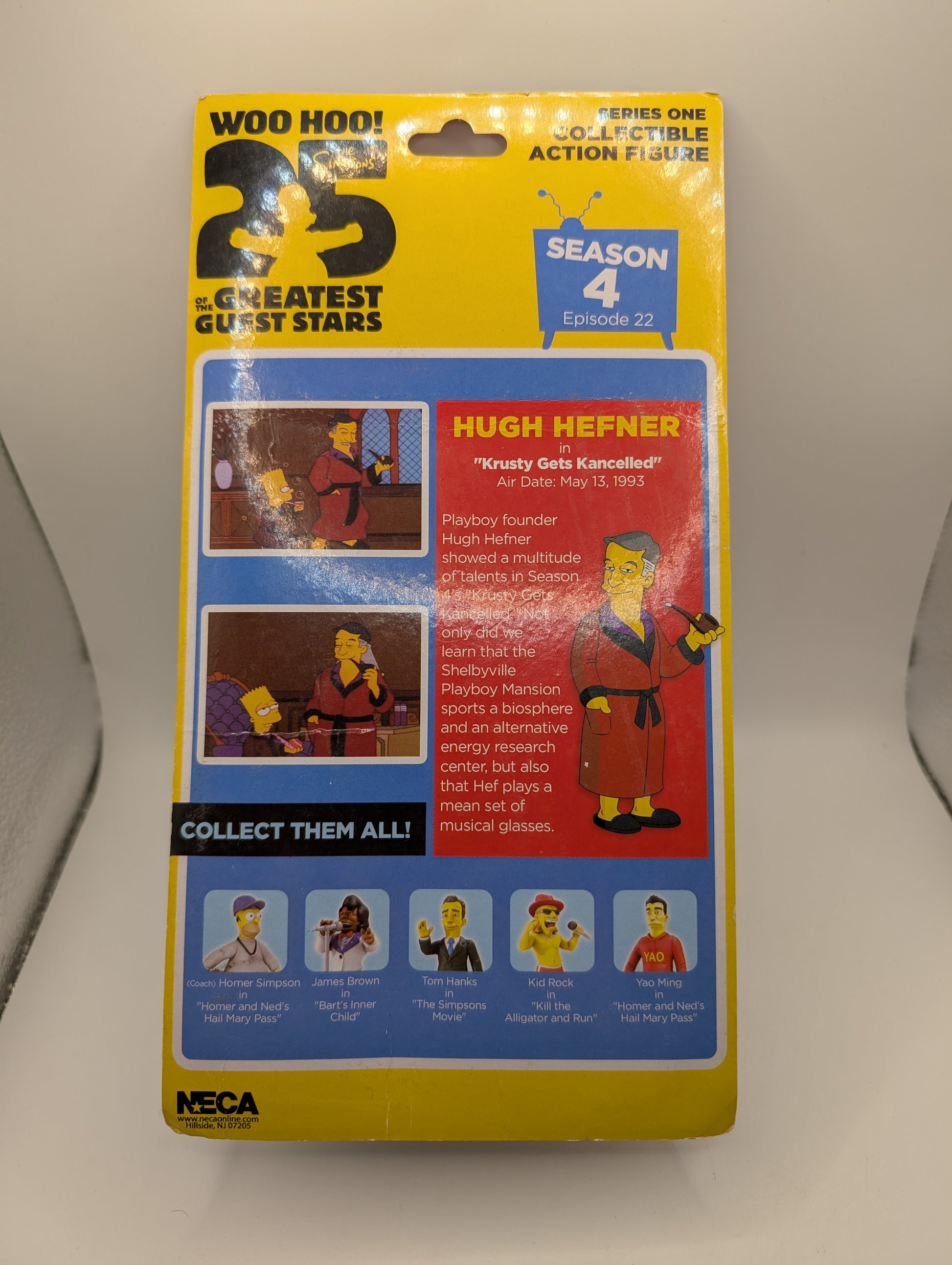 NECA The Simpsons Guest Stars Series 1 Playboy HUGH HEFNER Action Figure