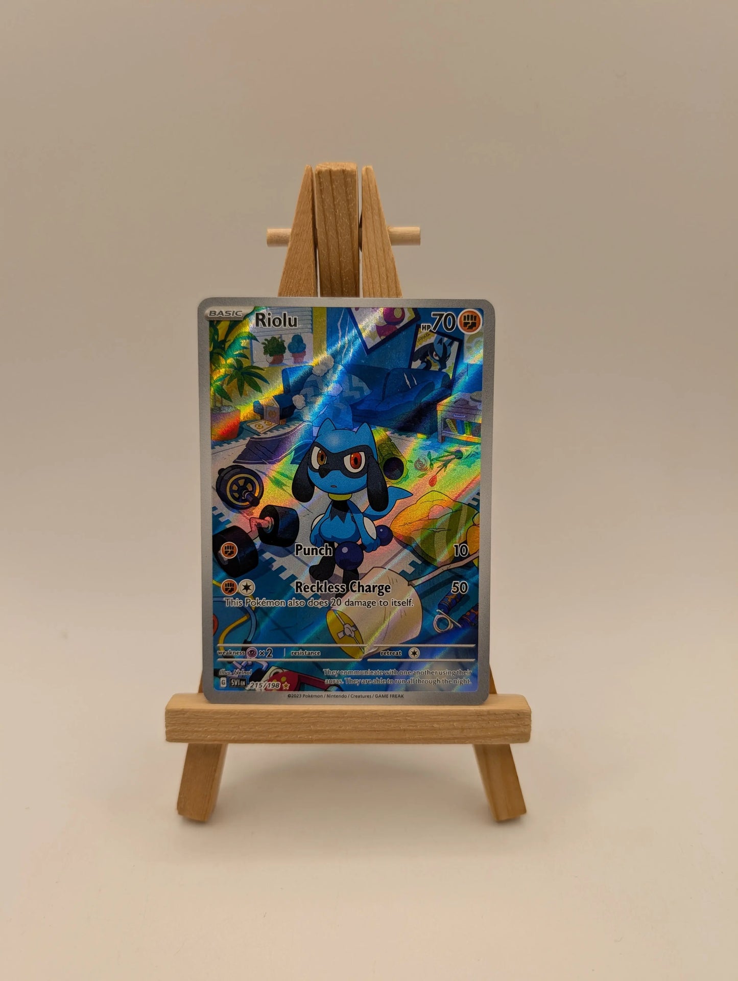 Riolu 215/198 Scarlet & Violet Base - Illustration Rare Pokemon Trading Card FRENLY BRICKS - Open 7 Days